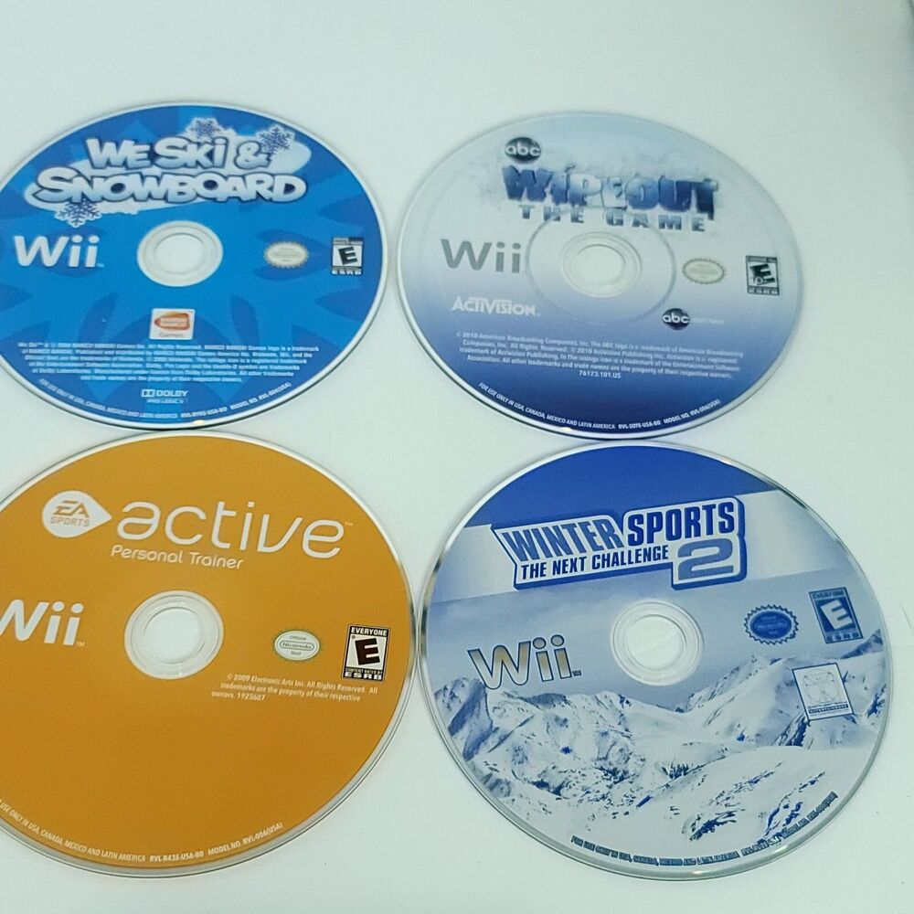 Nintendo Wii Games Lot of 4 Bundle Winter Sports Active Wipeout Ski Snowboard